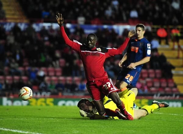 Steven Davies Scores Penalty for Bristol City after Albert Adomah Foul by Matthew Gilks (Championship Match, November 2012)