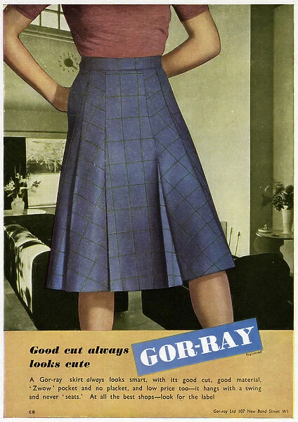 Advert for Gor-ray Koneray pocket skirts 1946