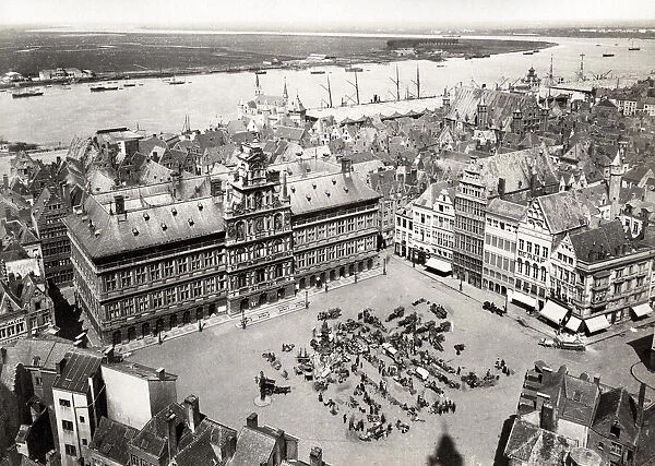 Anvers Antwerp Belgium - Hotel de Ville view river Schelt