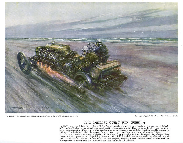 Autocar Poster -- speed record on Saltburn Sands