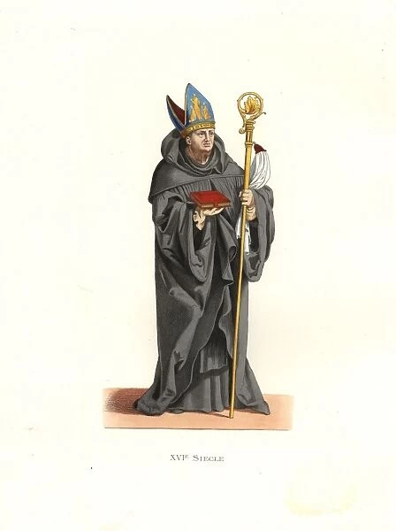 Benedictine abbot, 16th century, carrying a