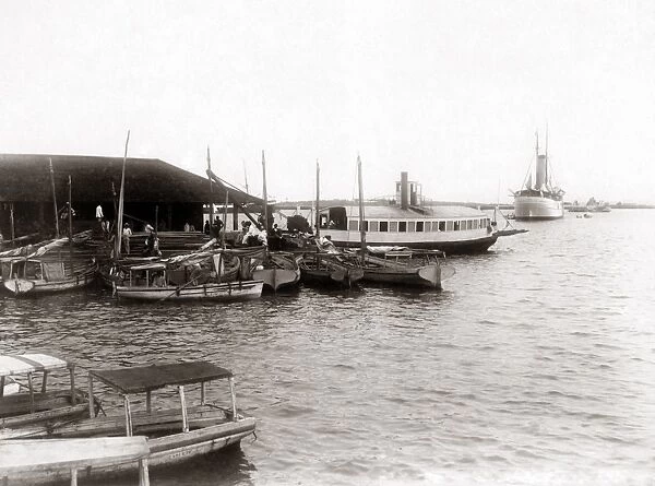 Boat landing, San Juan, Puerto Rico, circa 1900