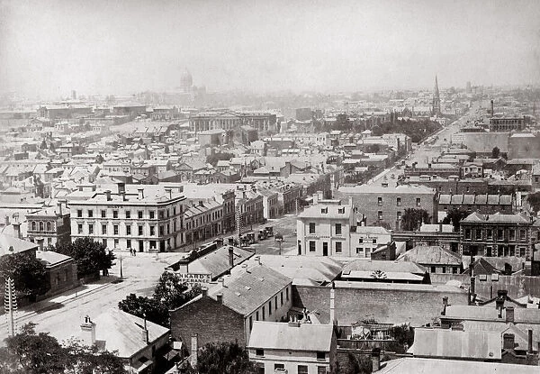 c. 1880s Australia, high angle view of Melbourne