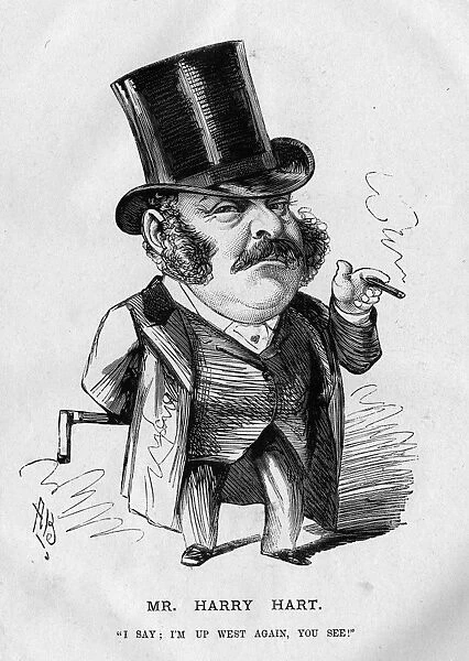 Caricature of Harry Hart, music hall owner