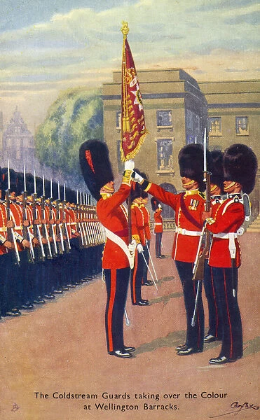 The Coldstream Guards taking over the Colour