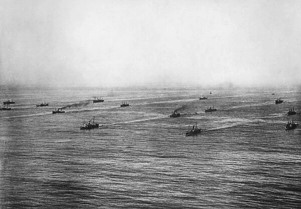 Convoy of British ships in the Atlantic, WW1