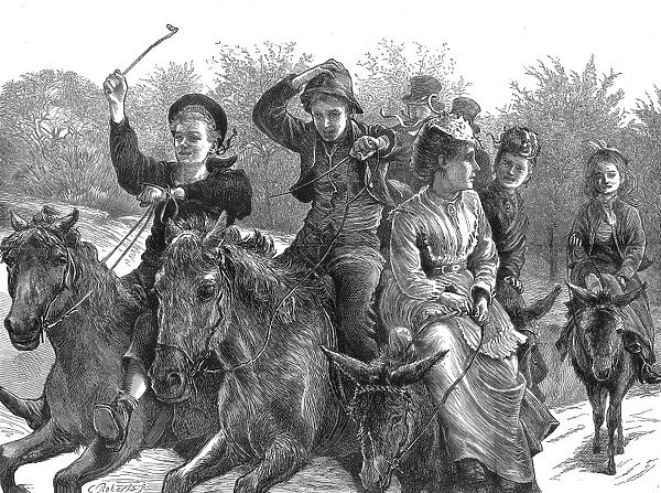 Donkey Rides on Hampstead Heath, London, 1873