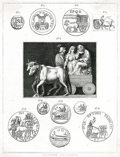 Eastern chariots, mostly depicted on coins