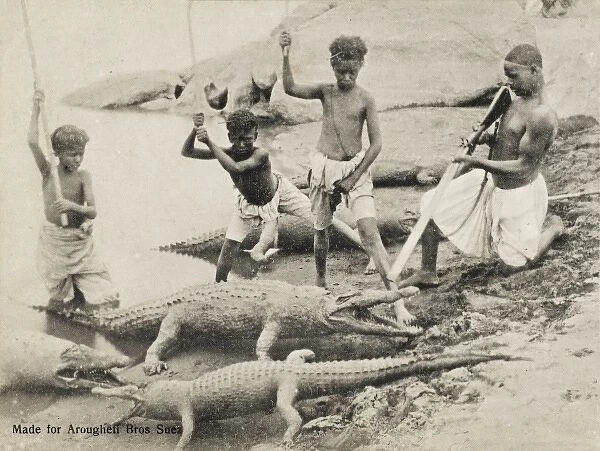 Egypt - Nile - Children with Crocodiles