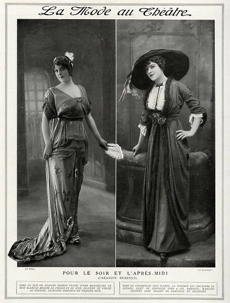 Fashion for the evening and afternoon clothing 1912