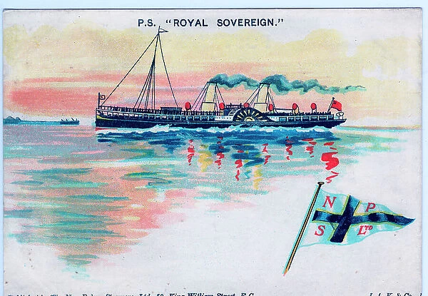 Two funnel paddle steamer Royal Sovereign