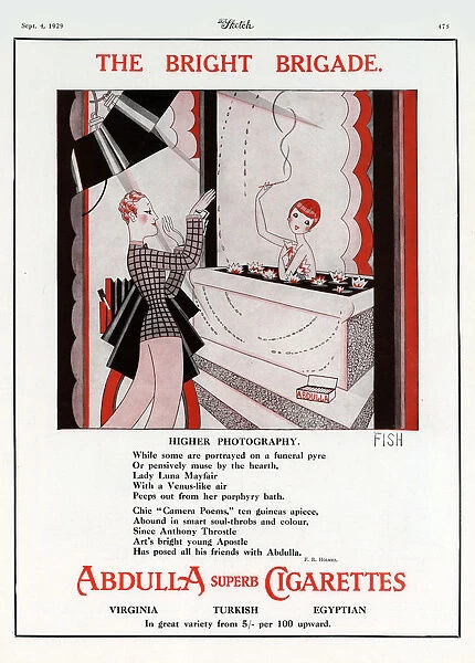 Illustration by Anne Harriet ( Annie ) Fish (1890-1964) for an Abdulla Cigarettes
