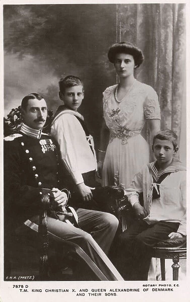 King Christian X of Denmark, Queen Alexandrine and sons