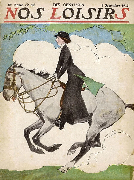 LADY RIDING ASTRIDE 1913