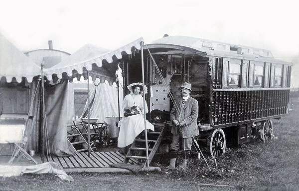 Large and Lavish Gypsy Caravan and its owners (and dog)