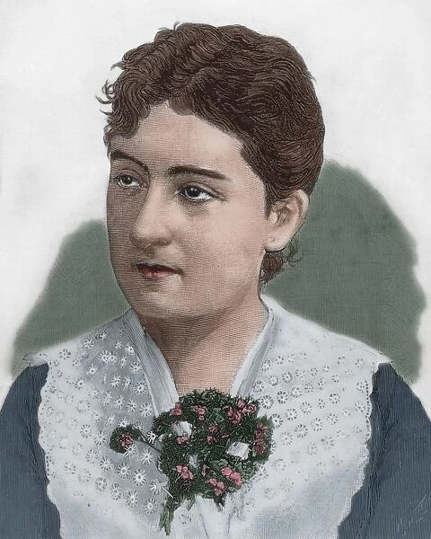 Maria Guerrero (1867-1928). Spanish actress. Portrait. Engra