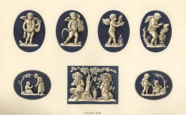 Medallions of Cupids and children