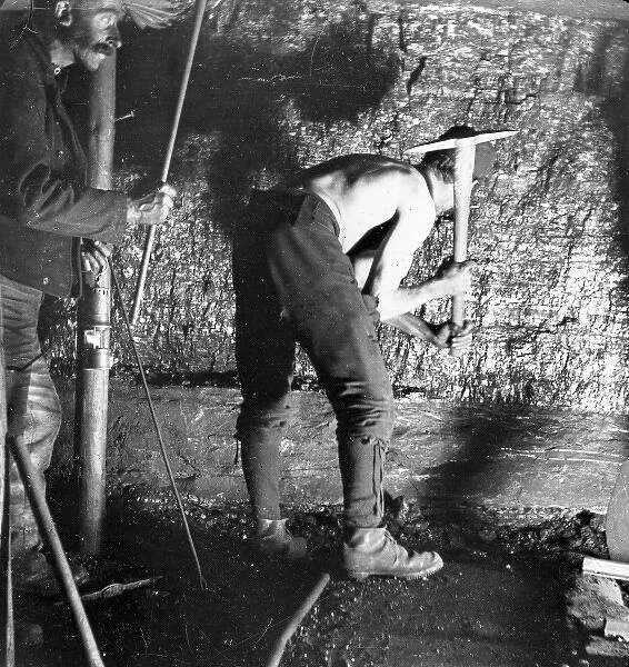 Miner working at the coalface, South Wales
