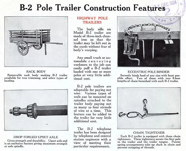 Model B-2 Pole Trailer Construction Features