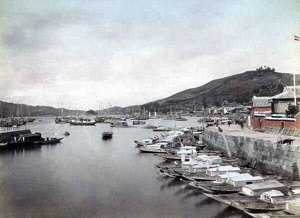 Ohata, the port at Nagasaki, Japan, circa 1880s. Date: circa 1880s