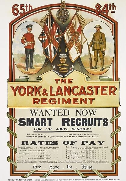 Recruitment poster, The York and Lancaster Regiment
