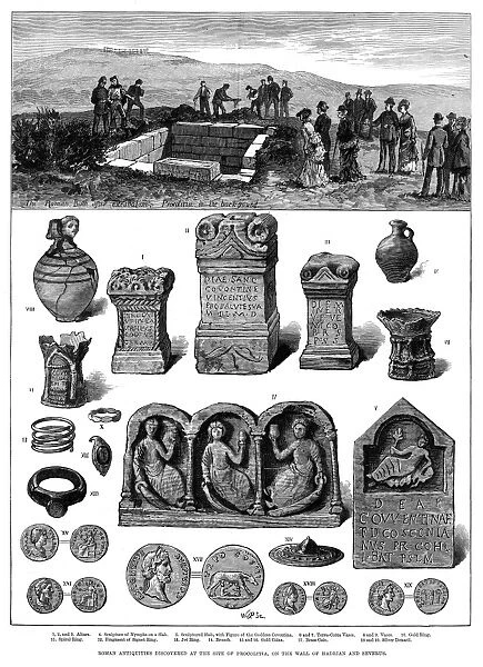 Roman antiquities at the site of Procolitia, 1876