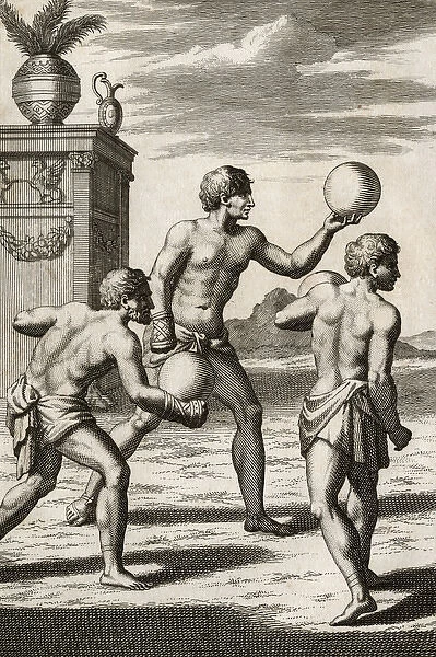 The Roman game of Pila using a follis inflated ball