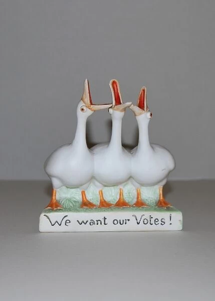 Suffragette Geese Votes Ceramic Figurine