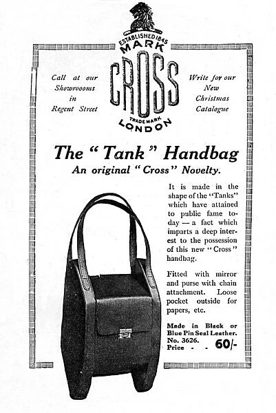 Tank handbag advertisement, WW1