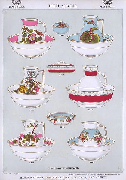 Toilet Services, Best English Stoneware, Plate 52