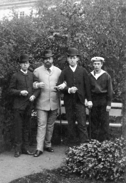 Tsar Alexander III with his sons and nephew