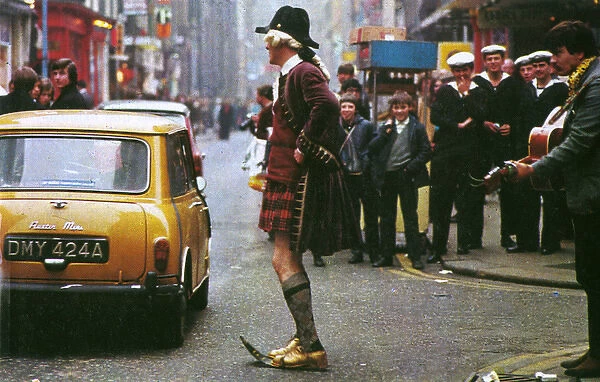 Unusually dressed man in Carnaby Street, 1960s