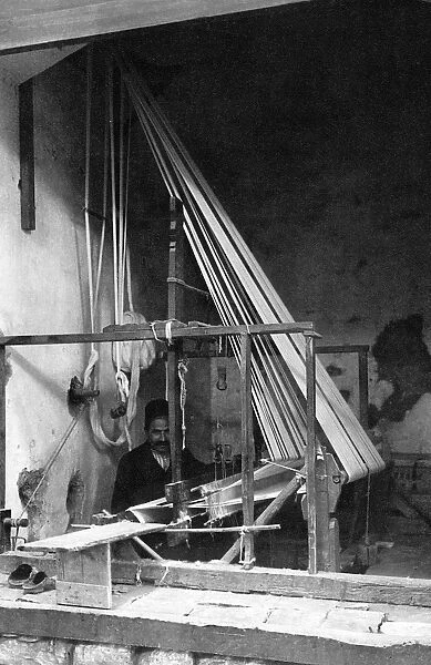 Weaver at a loom, Jerusalem