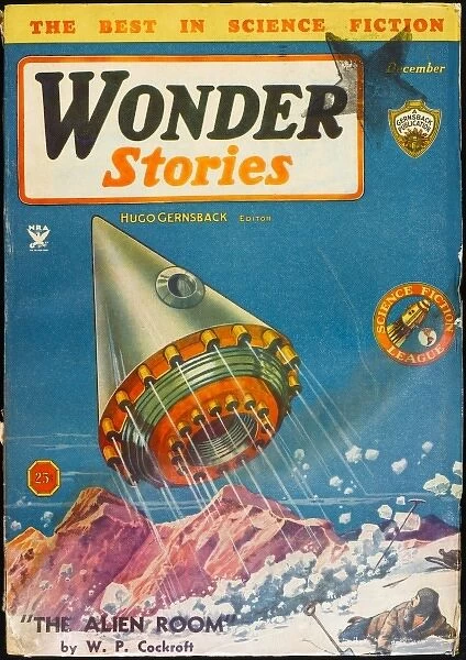 Wonder Stories Scifi Magazine Cover, The Alien Room