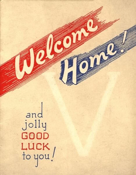 WW2 greetings card, Welcome Home