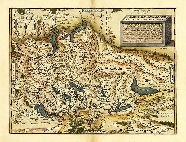 Orteliuss map of Switzerland, 1570