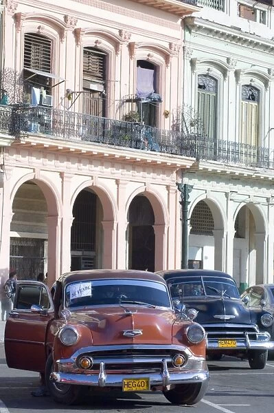 A 1950s American Chevy for sale in central Havana, Cuba, West Indies