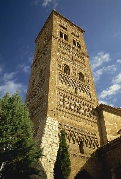 Low angle view of the exterior of a Mudejar Tower