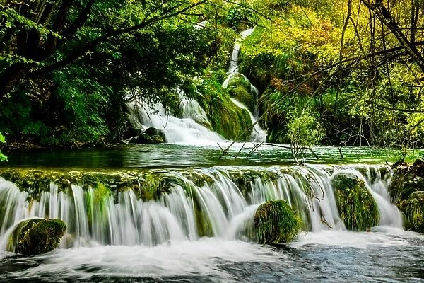 Waterfall in Plitvice Lakes National Park, UNESCO World Heritage Site, Croatia, Europe