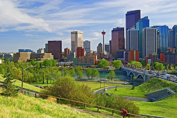 Calgary skyline and the Calgary Tower, Alberta, Canada