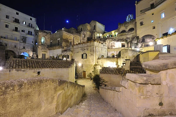 Cityscape of Sassi in Matera, region of Basilicata, Italy, Europe