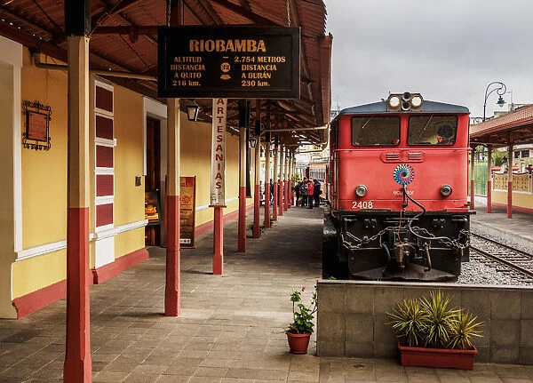 Train at Railway Station in Riobamba, Chimborazo Province, Ecuador