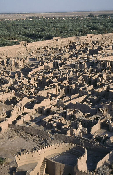 10127855. IRAN Kerman Province Bam Arg e Bam Citadel. View over the old city ruins