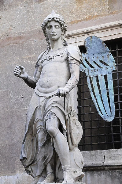 Italy, Lazio, Rome, Castel Sant Angelo, statue of Archangel Michael
