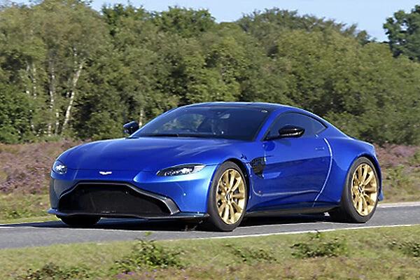 Aston Martin Vantage 2019 Blue with gold wheels