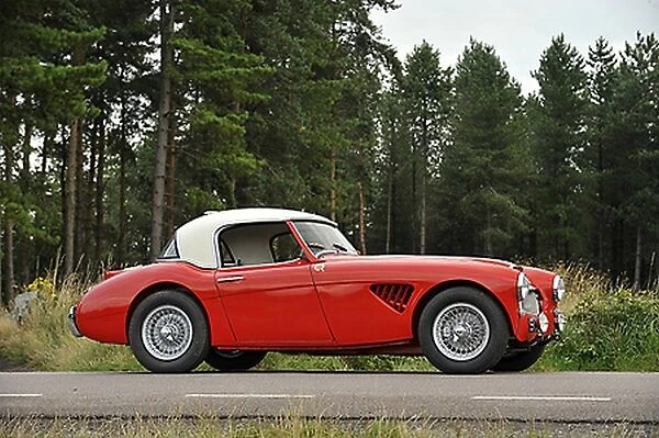 Austin Healey 3000, 1960, Red, white roof
