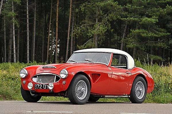 Austin Healey 3000, 1960, Red, white roof