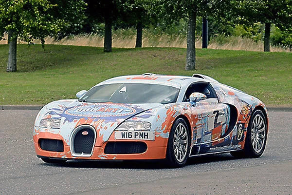 Bugatti Veyron, 2008, Blue, & orange