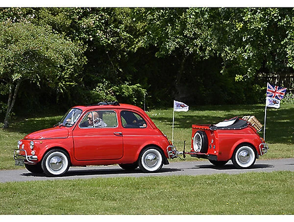 Fiat 500 (with trailer made from another 500) 1972 Red