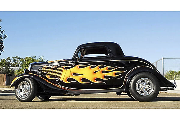 Ford 3-Window Coupe (Hotrod) 1934 Black & flames